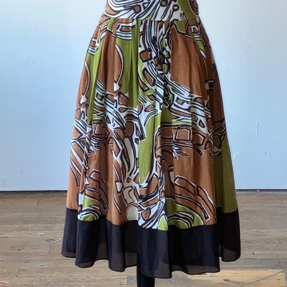 Stylish Brown and Green Midi Dress - Picture 13 of 13